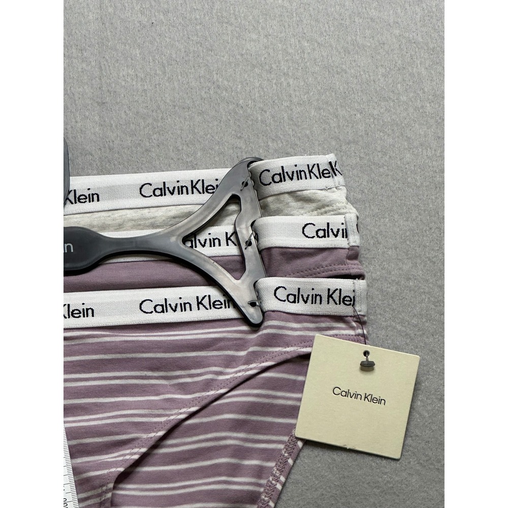 Calvin Klein Women Panties Medium Purple Grey NWT 3-Pack Bikini Logo Waistband - Picture 5 of 9